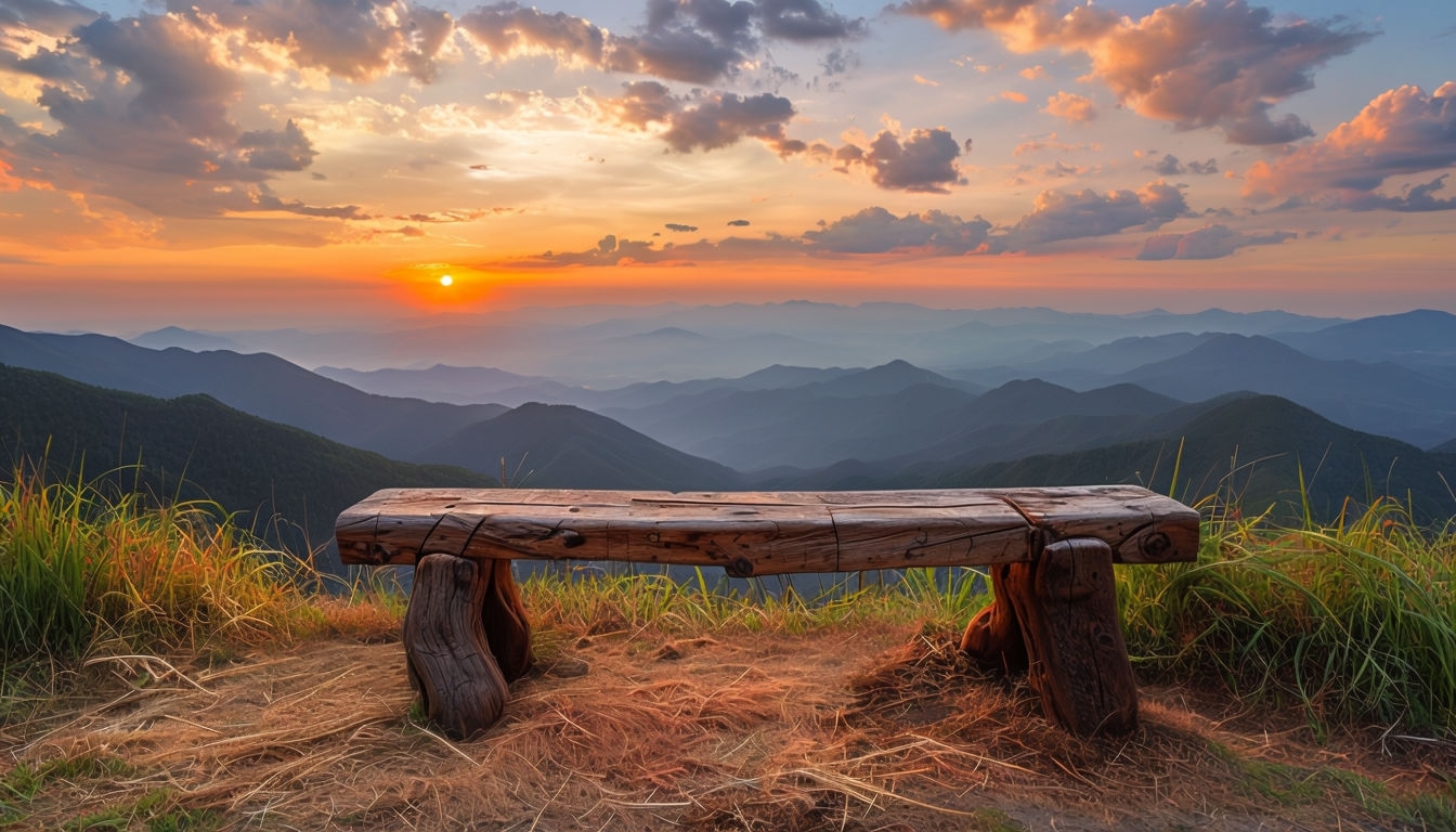 Serene Mountainous Landscape at Sunset Virtual Background