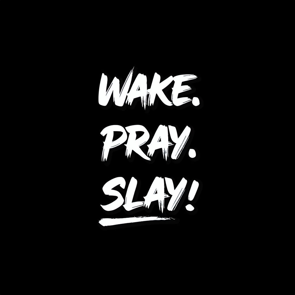 Motivational Wake Pray Slay Graphic T-Shirt