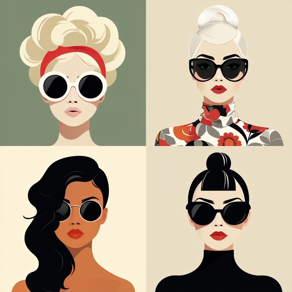 Stylish Minimalist Female Portraits Vector Pattern Design Seamless Pattern