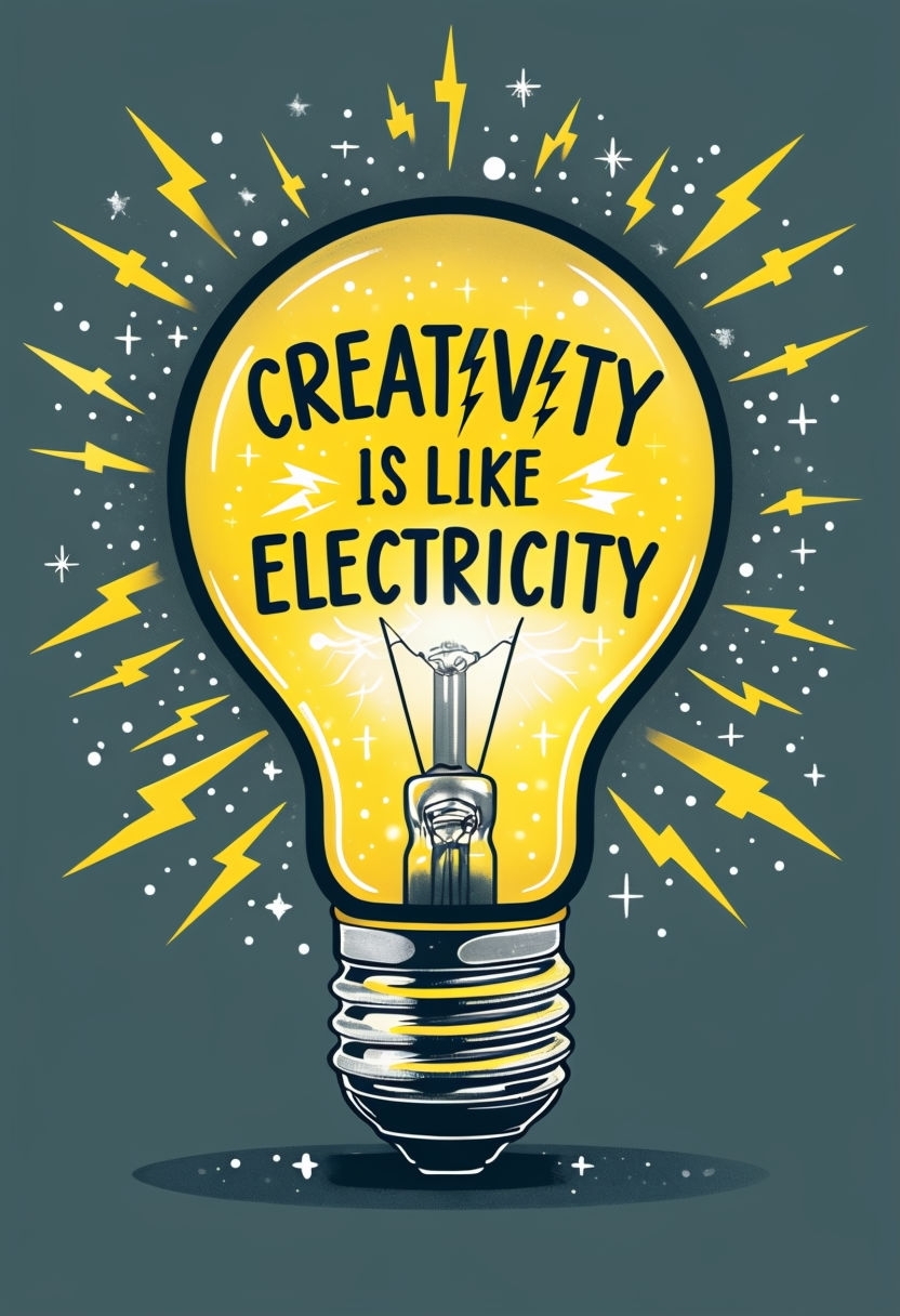 Bright Light Bulb Creativity Motivational Art Poster