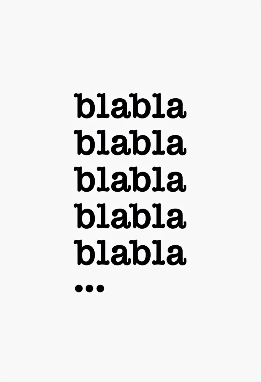 Minimalist Black 'Blabla' Text Design with Ellipsis Poster