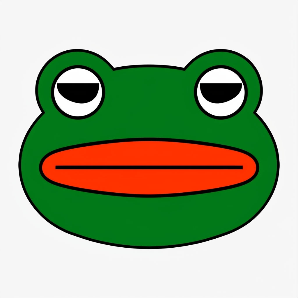 Playful Cartoon Frog Head Illustration Sticker