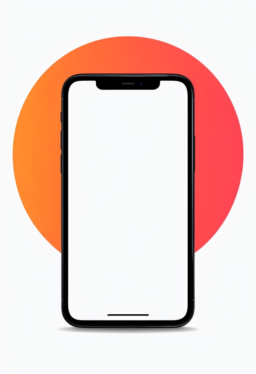 Minimalist Modern Smartphone with Coral Background Digital Art Social Media Post