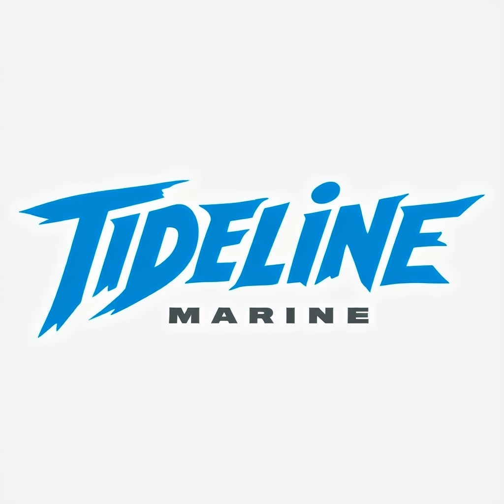 Dynamic TIDELINE Logo with Contemporary Marine Typography Design