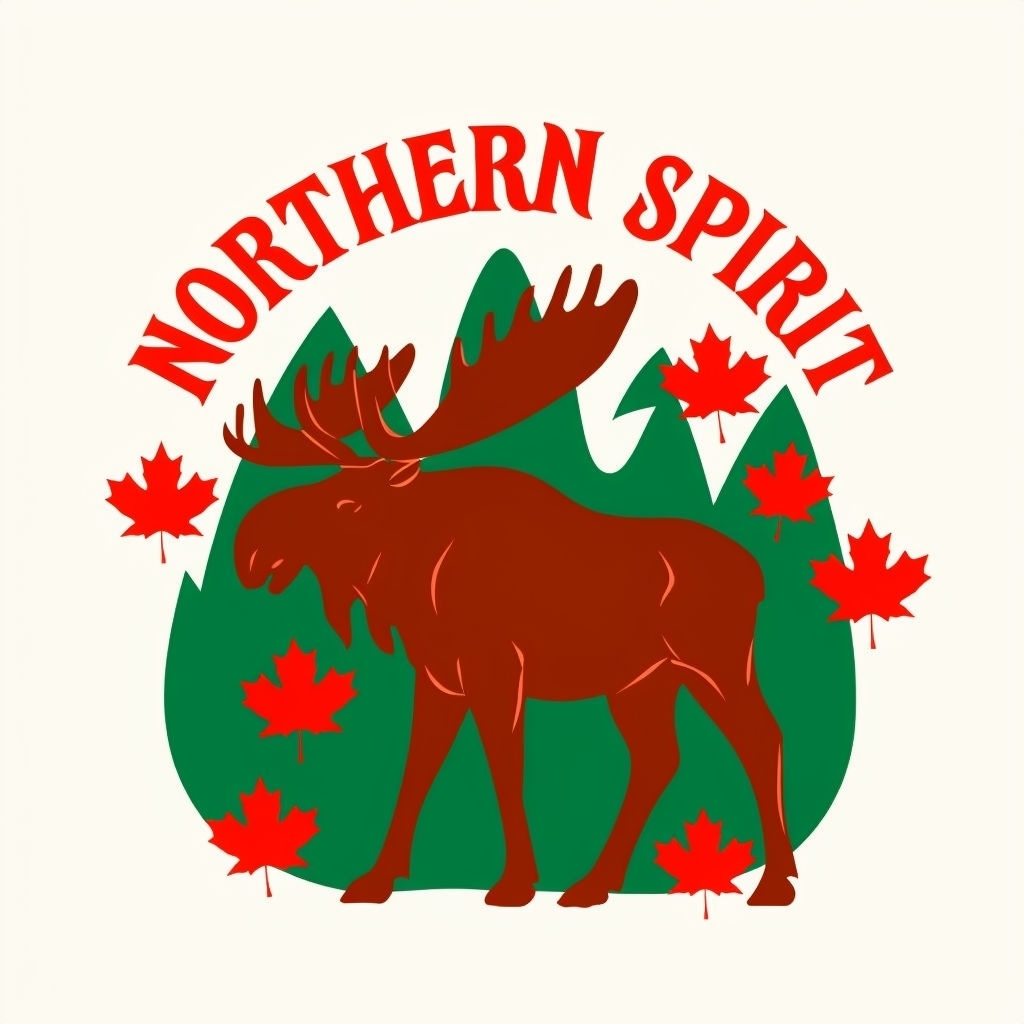 Bold Moose and Maple Leaves Northern Spirit Sticker