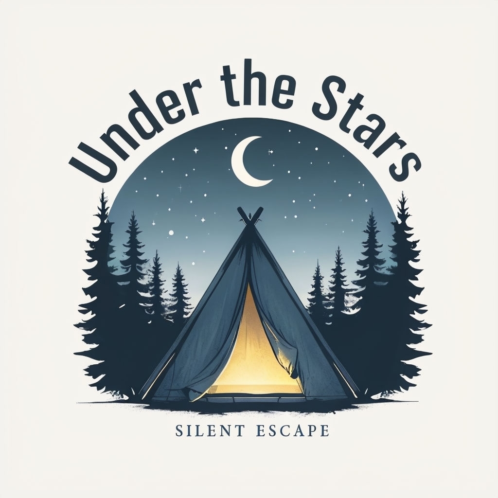 Under the Stars Minimalist Tent Design T-shirt