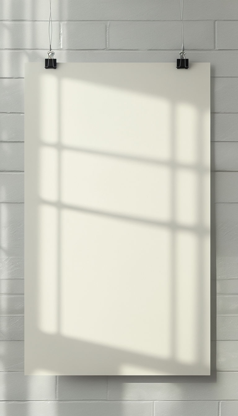 Minimalist Cream Paper Against Gray Brick Wall Photography Social Media Post