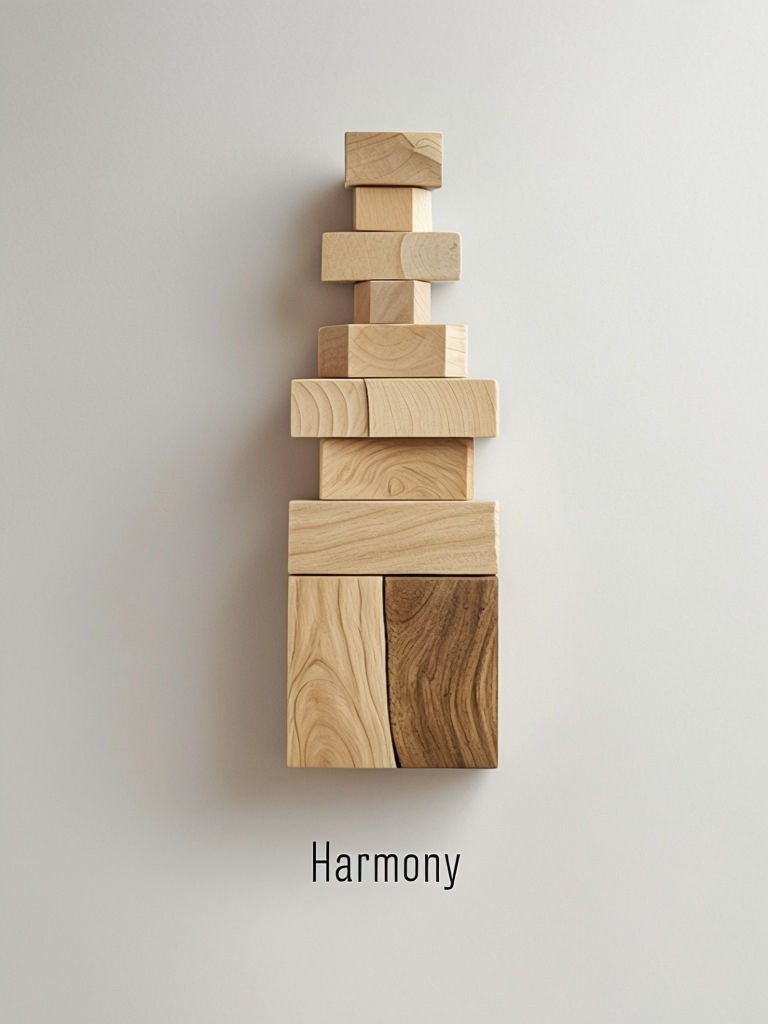 Symmetrical Wooden Blocks Stacked Harmony T-Shirt