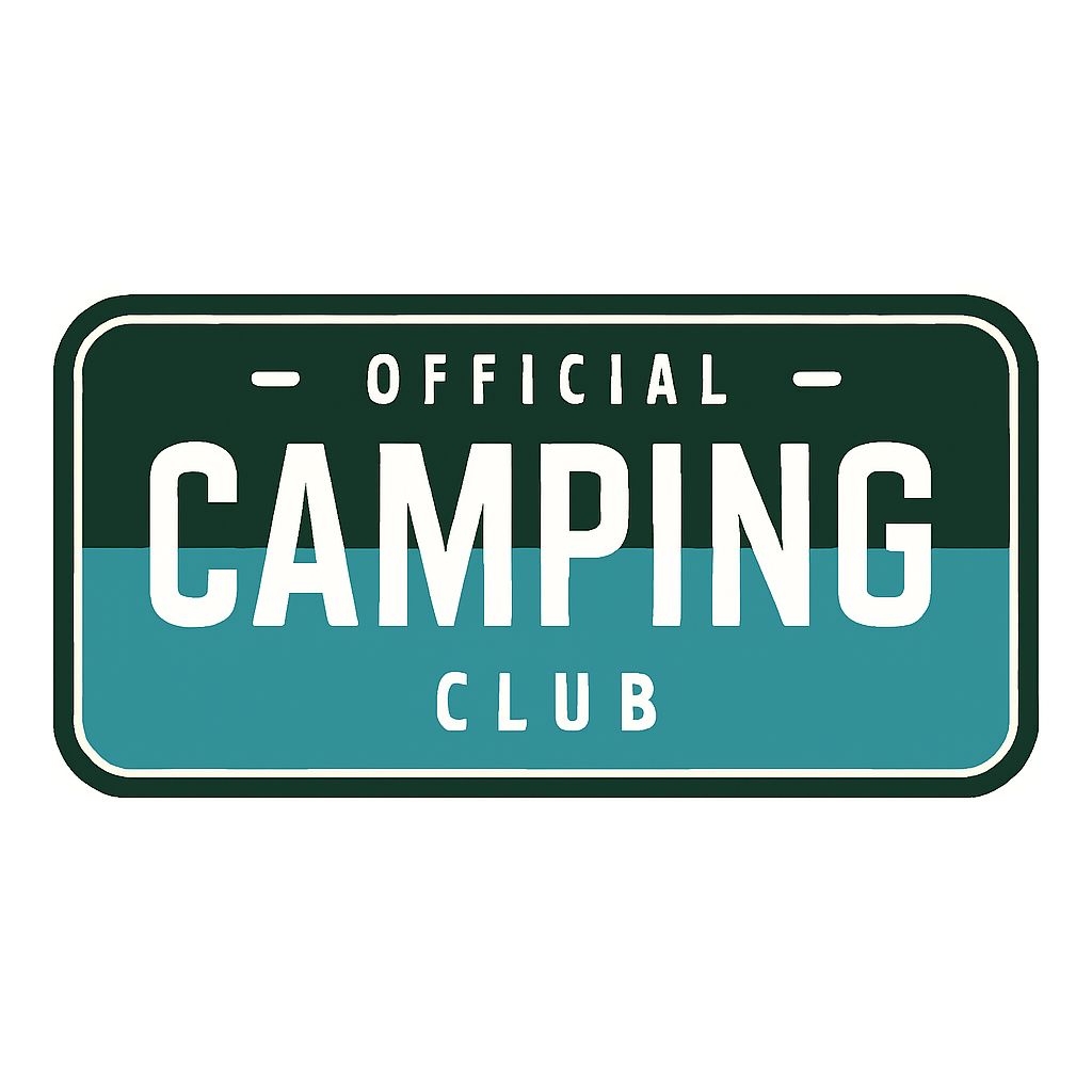 Modern Flat Design Official Camping Club Logo Sticker