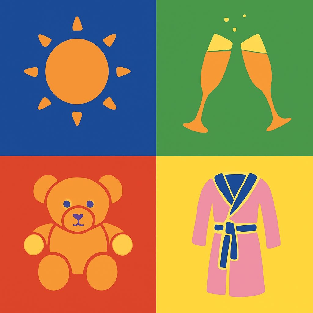 Colorful Minimalist 2x2 Grid Icons Illustration Sticker