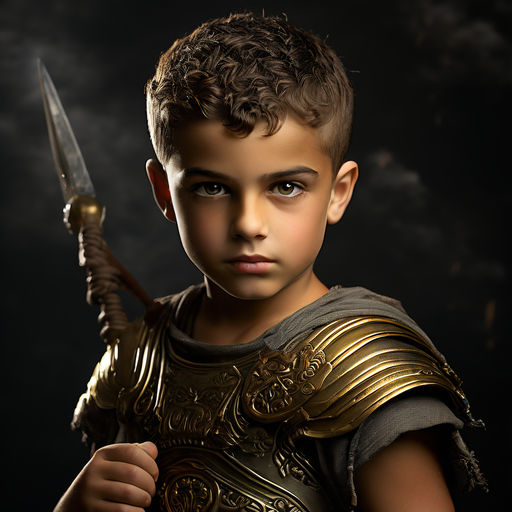 Greek mythology boy with spartan weapo by Guinto John Andrei Y ...