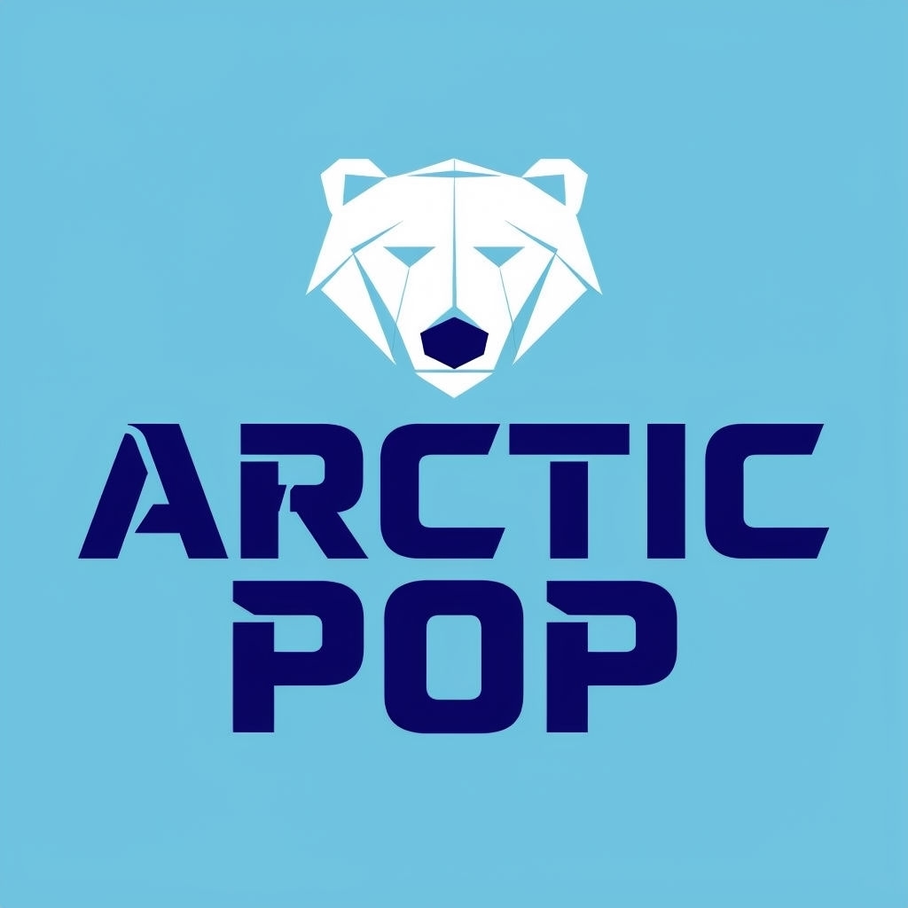 Cool Minimalist Arctic Pop Logo Design with Polar Bear Silhouette