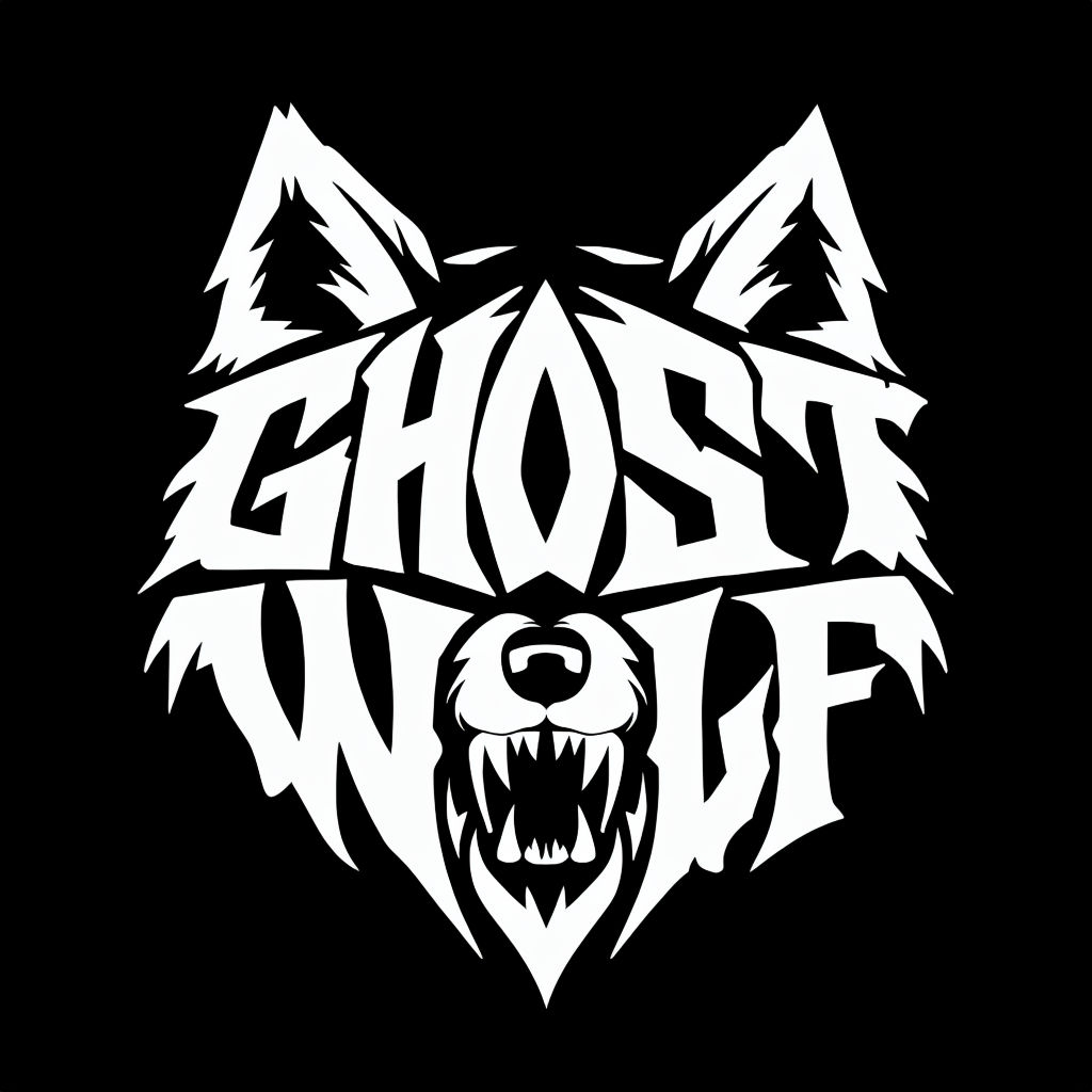 Ghost Wolf Typography Graphic Design T-shirt