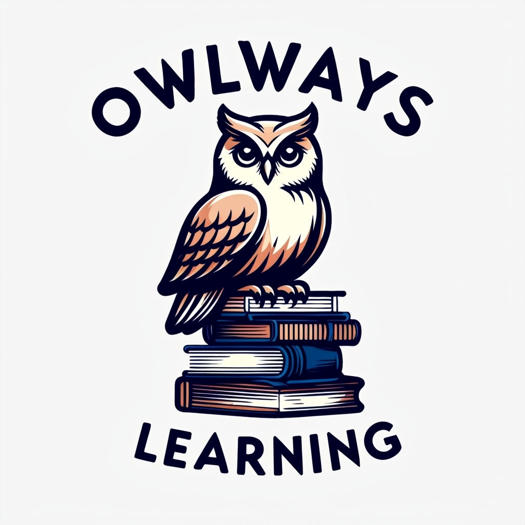 Wise Owl on Books with Owlways Learning Text Mug