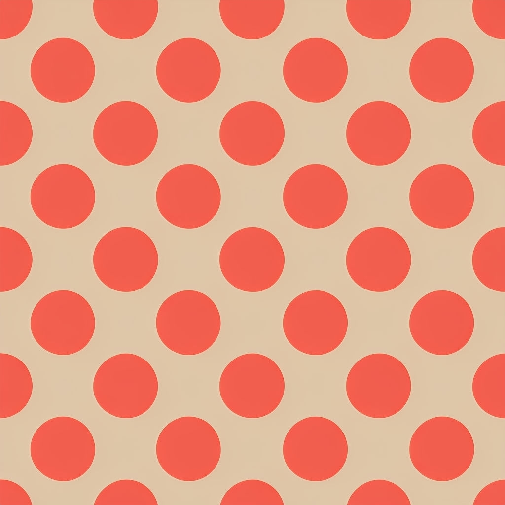 Bold Red Polka Dots on Beige Seamless Pattern Design