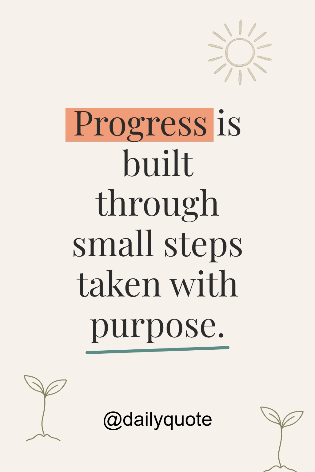 Motivational Quote on Progress with Minimalist Design Social Media Post