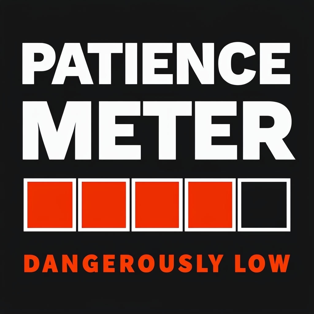 Patience Meter Warning Design with Low Bar Illustration T-shirt