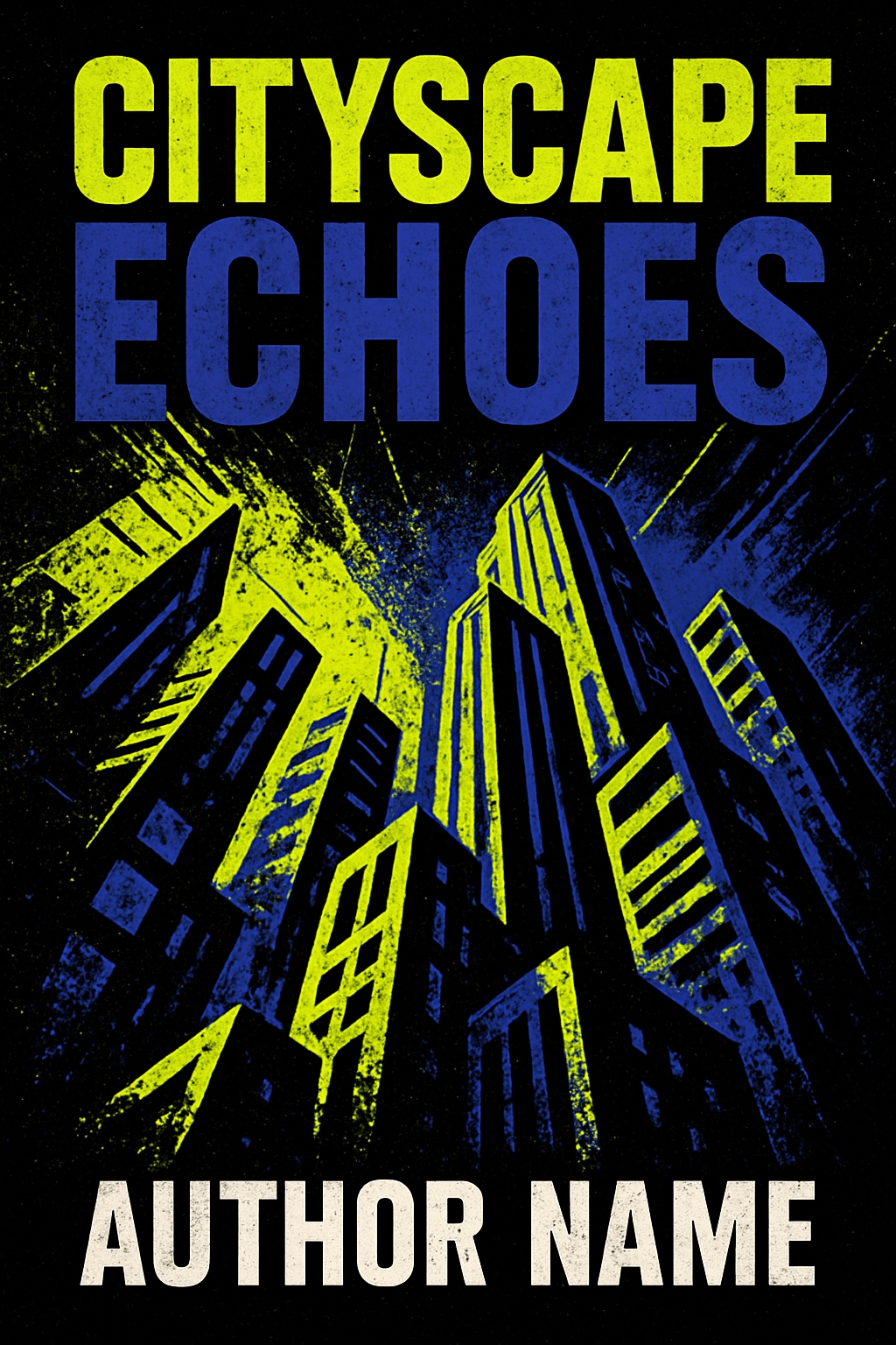 Vibrant Neon Cityscape Echoes Graphic Design EBook Cover