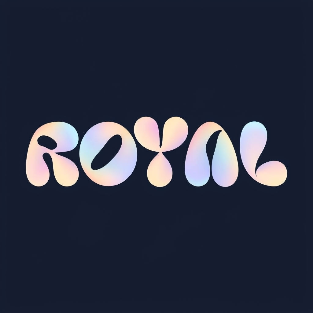 Modern Vibrant Abstract ROYAL Logo Design on Dark Background