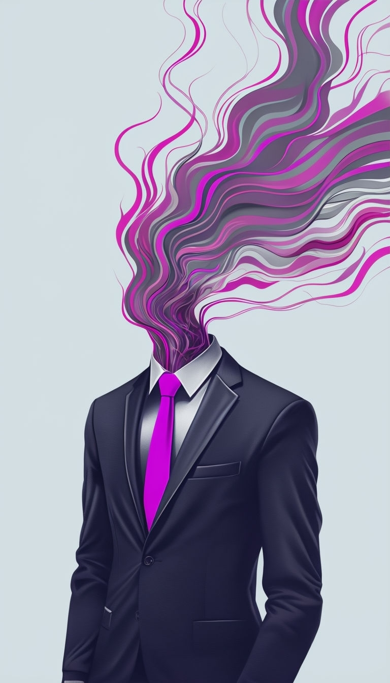 Surreal Abstract Figure with Magenta Energy Tendrils Mobile Wallpaper