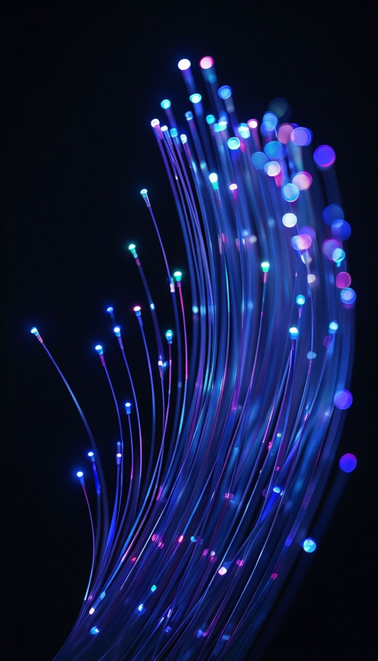 Vibrant Fiber Optic Abstract Art with Neon Colors Mobile Wallpaper