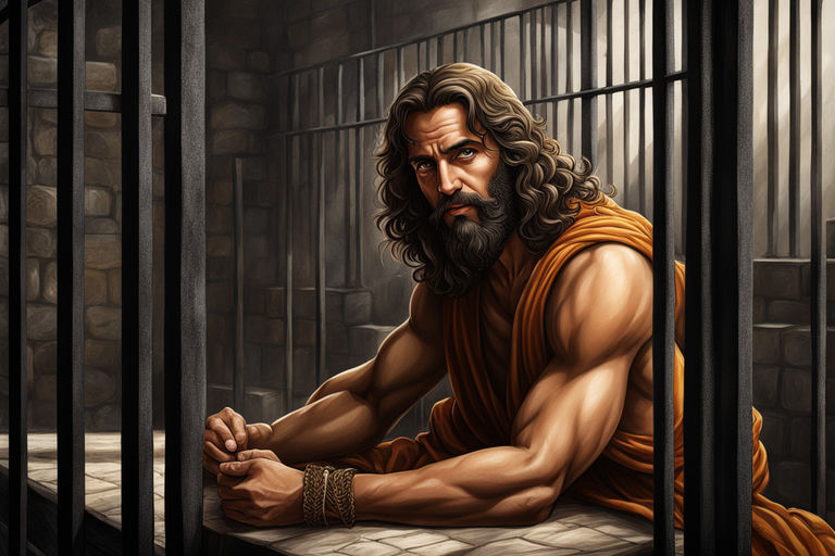 John the Baptist in prison: An illustration that depicts Joh... by José