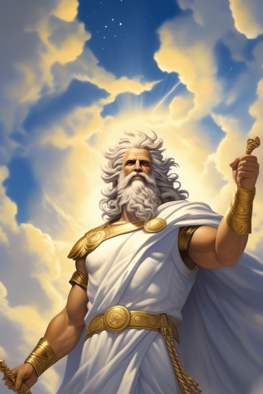 We see the whole figure of Zeus. Zeus is portrayed as a rob... by Vera ...