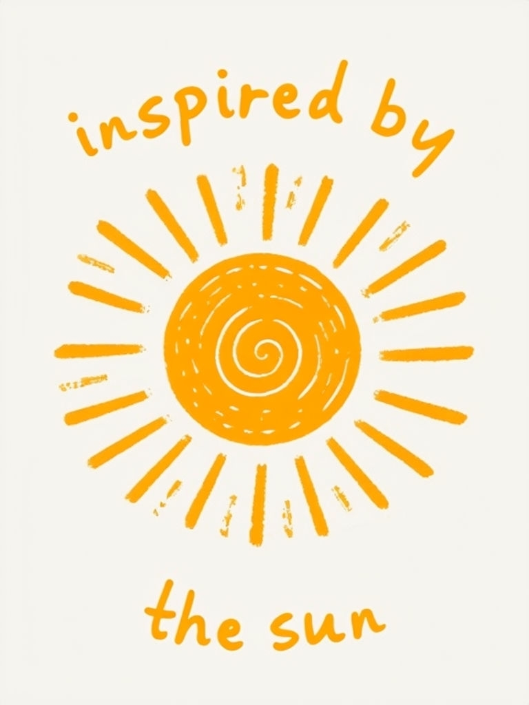 Cheerful Minimalist Amber Sun Illustration Inspired Poster