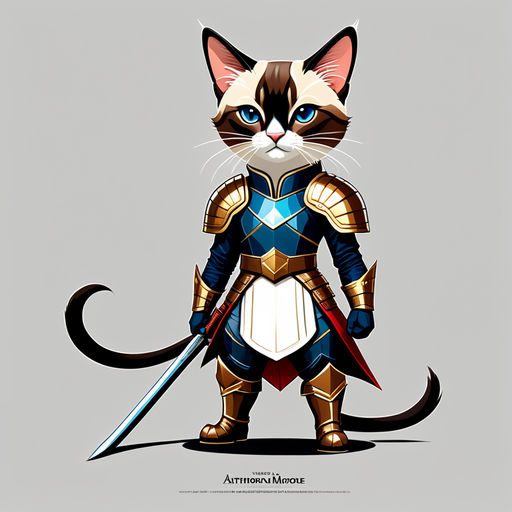 Anthropomorphic Siamese cat warrior clad in armor by cutama utama ...