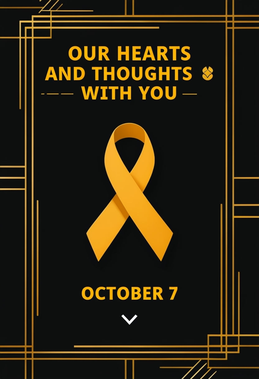 Minimalist Amber Yellow Awareness Ribbon Charity Poster