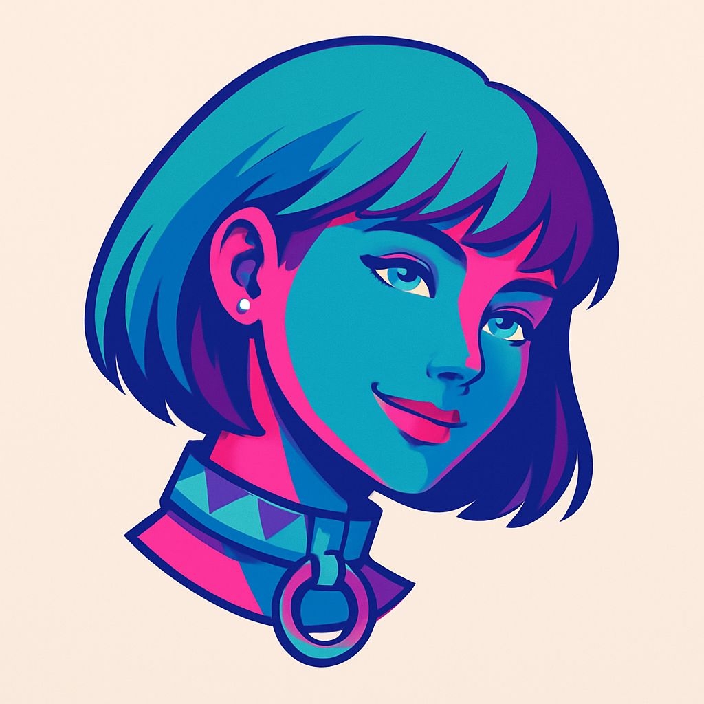 Vibrant Neon Portrait of a Woman in Pop-Art Style Art