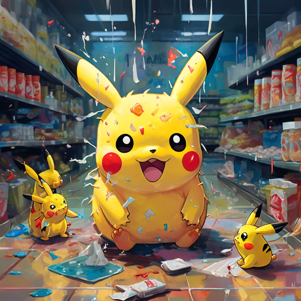 SpongeBob giving birth to Pikachu in the floor of a Walmart by Ashe ...