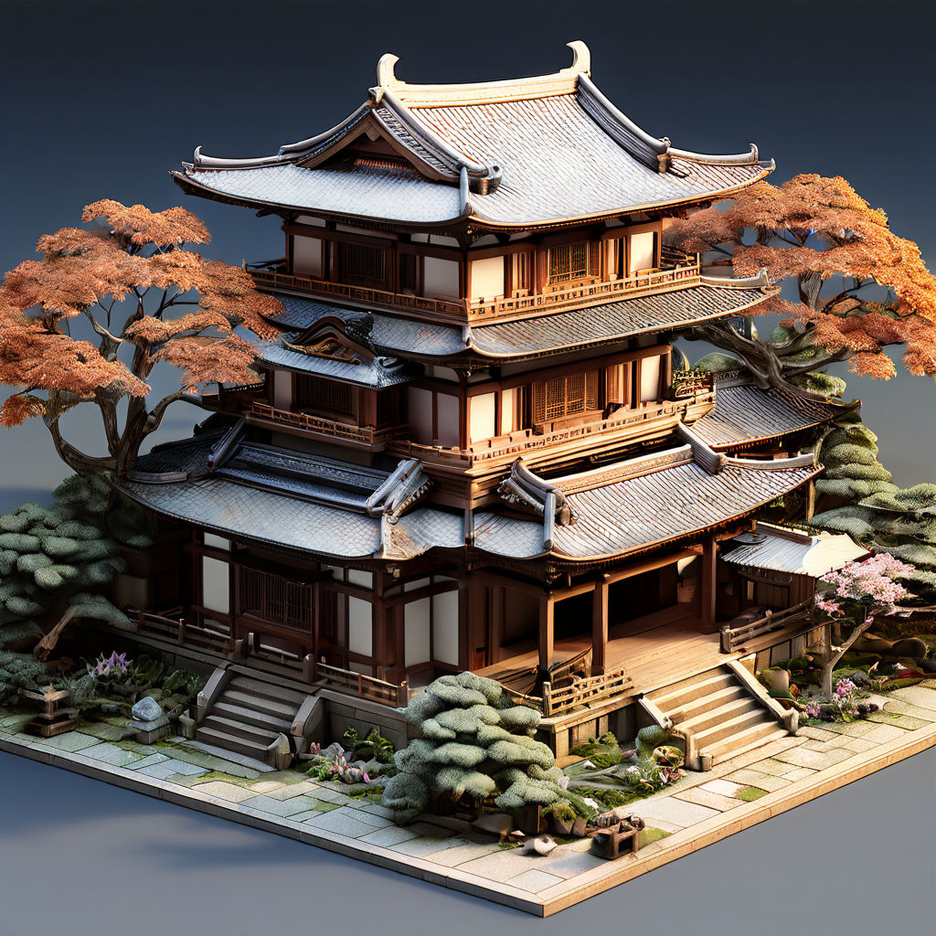 Make the facade of a traditional Japanesestyle mansion isom... by ??????