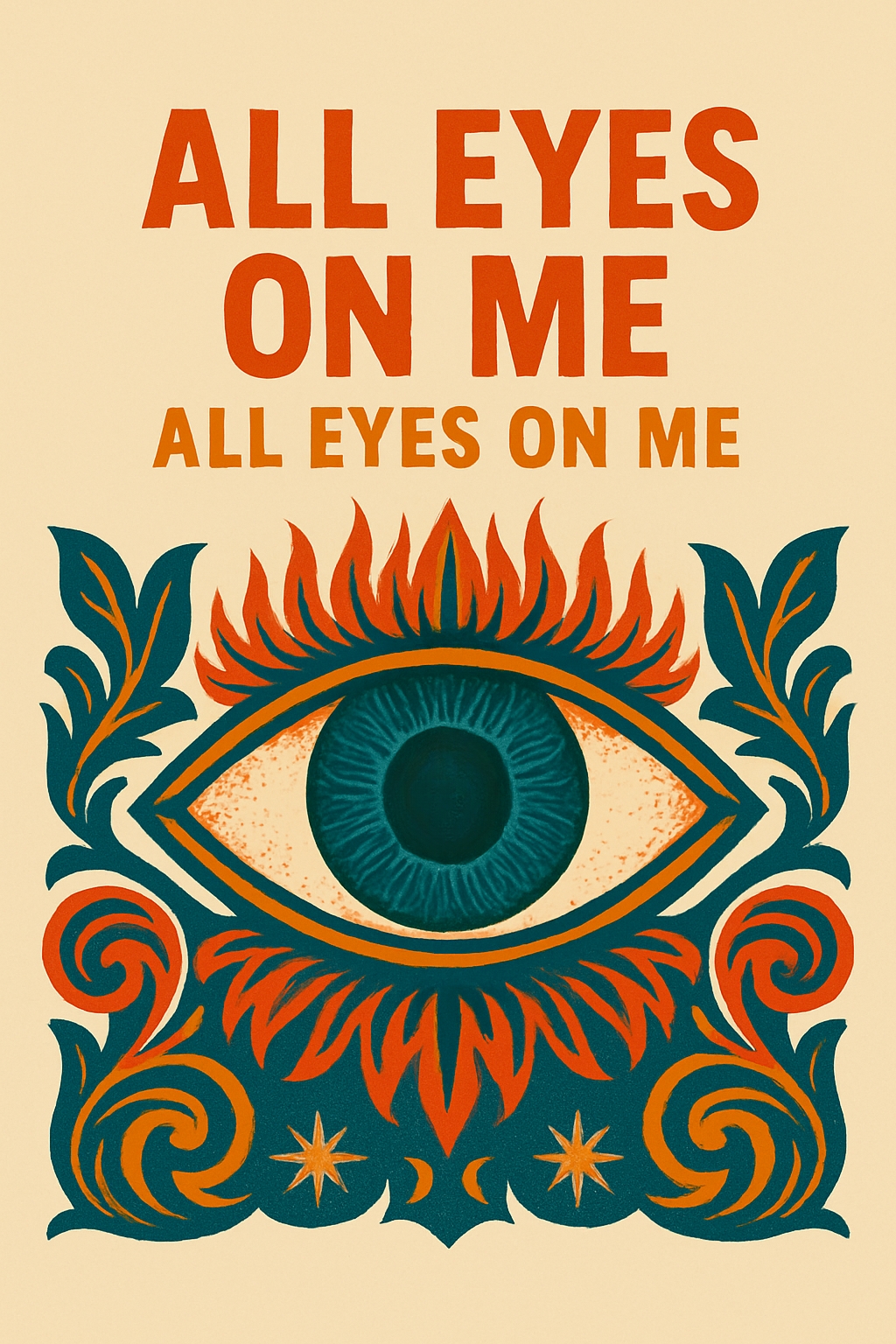 Vintage Eye Illustration with Bold 'All Eyes On Me' T-shirt