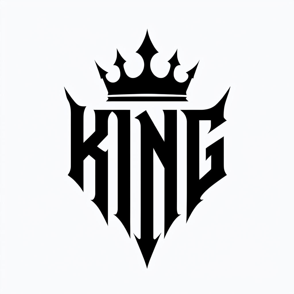 Elegant Black KING Logo with Crown Design for Hats