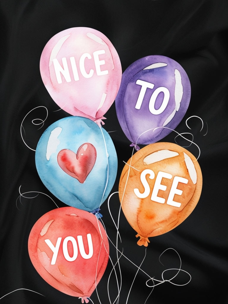 Colorful Watercolor Balloons with Encouraging Text Card