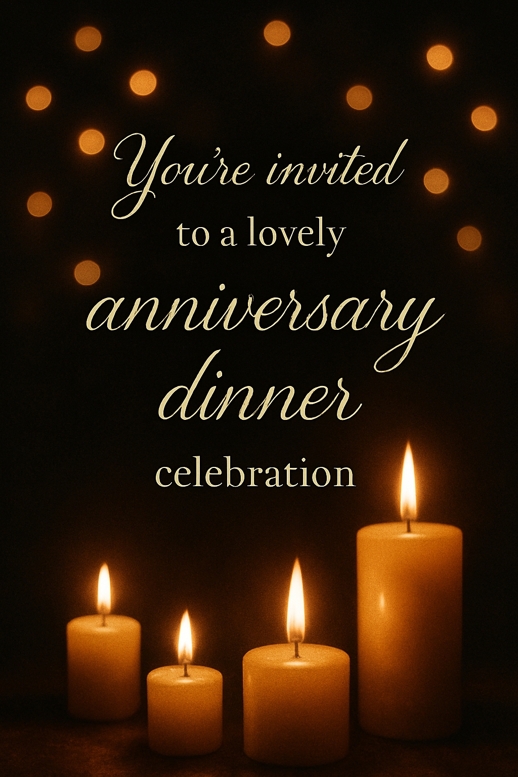 Elegant Anniversary Dinner Invitation with Cozy Candlelight Cards & Invites