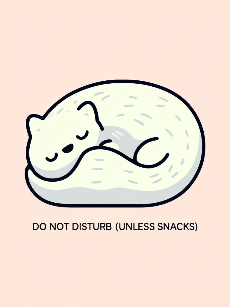 Charming Cuddly Object Illustration with Humorous Quote Poster