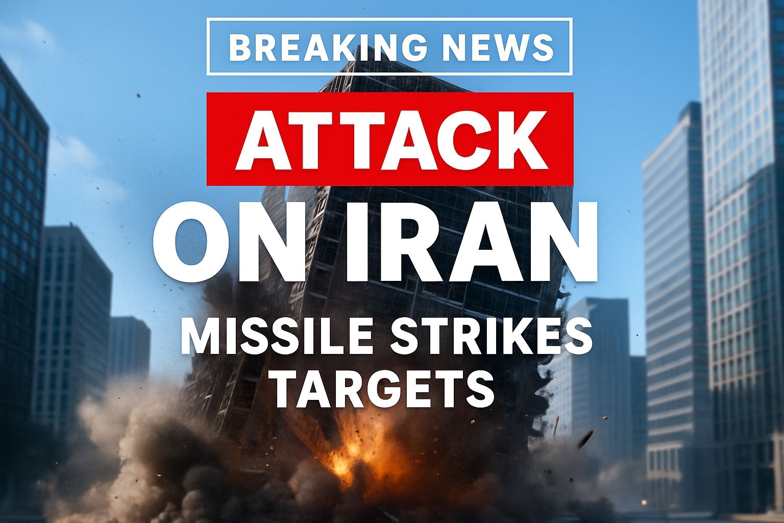 Dramatic Breaking News Graphic with Explosive Urban Scene Social Media Post
