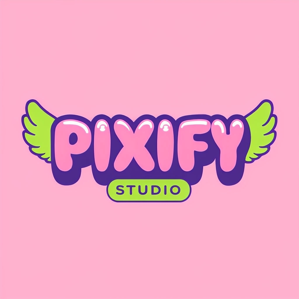 Playful PIXIFY Studio Logo Design in Vibrant Colors for Hats