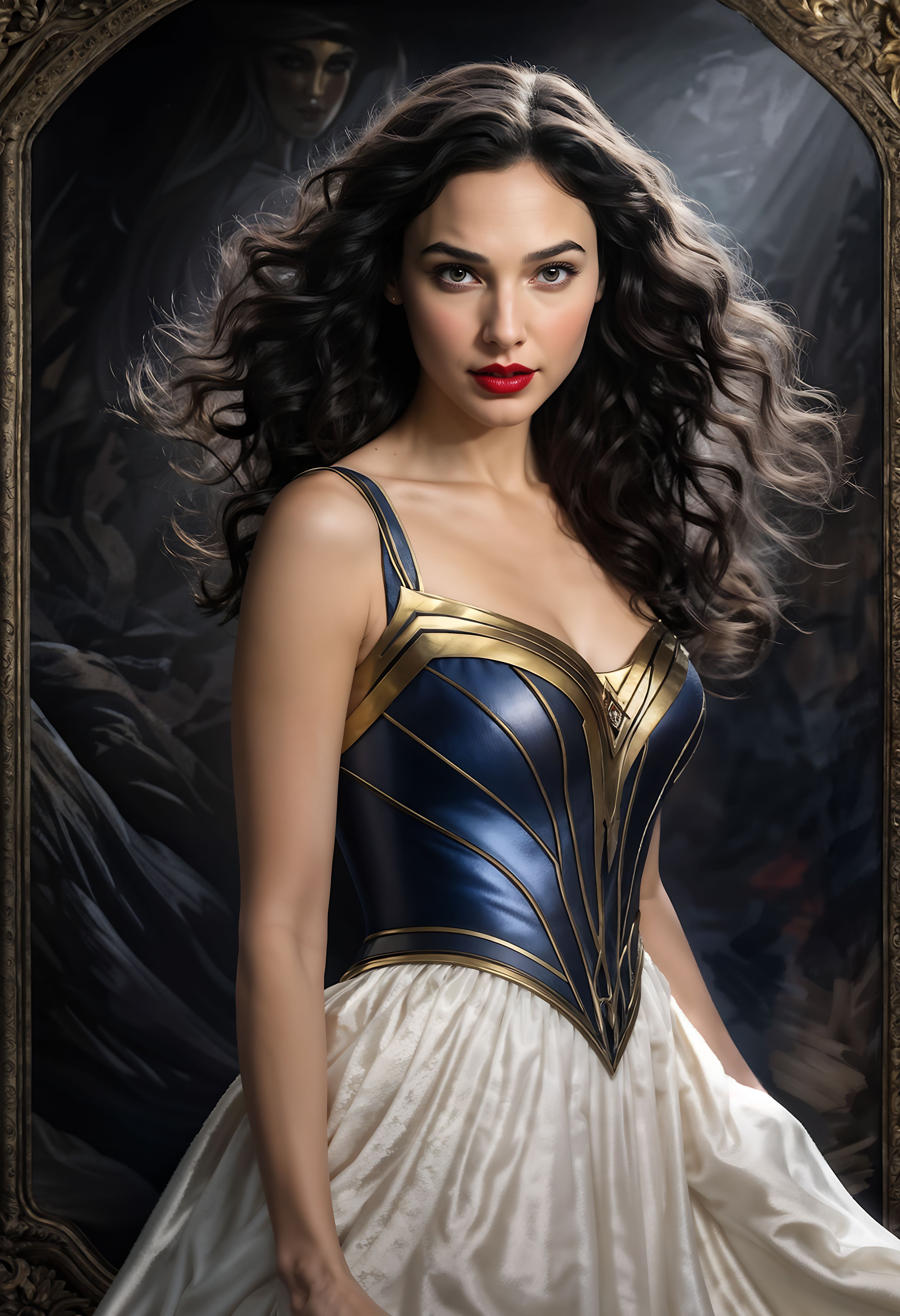 portrait of gal gadot as medieval queen