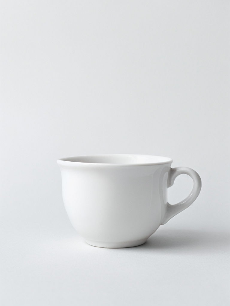 Elegant Minimalist White Ceramic Cup Mockup