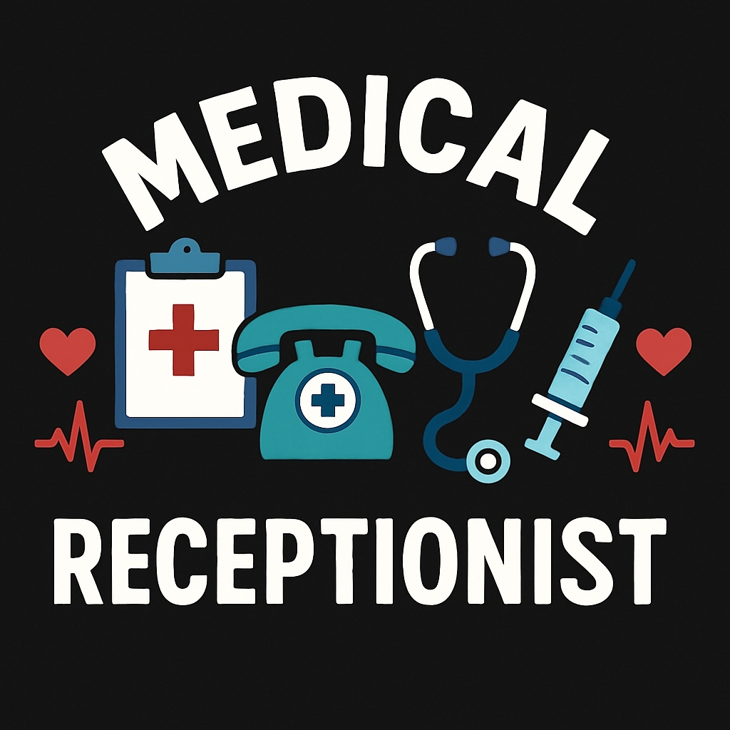 Medical Receptionist Graphic Design with Icons T-Shirt