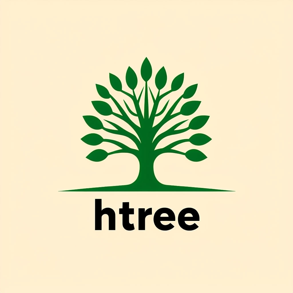 Minimalist Forest Green Tree Logo with Bold Sans-Serif Text