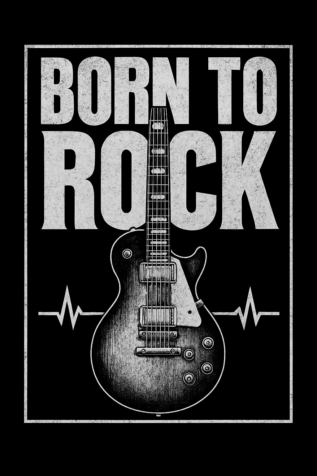 Born to Rock Distressed Electric Guitar Graphic T-Shirt