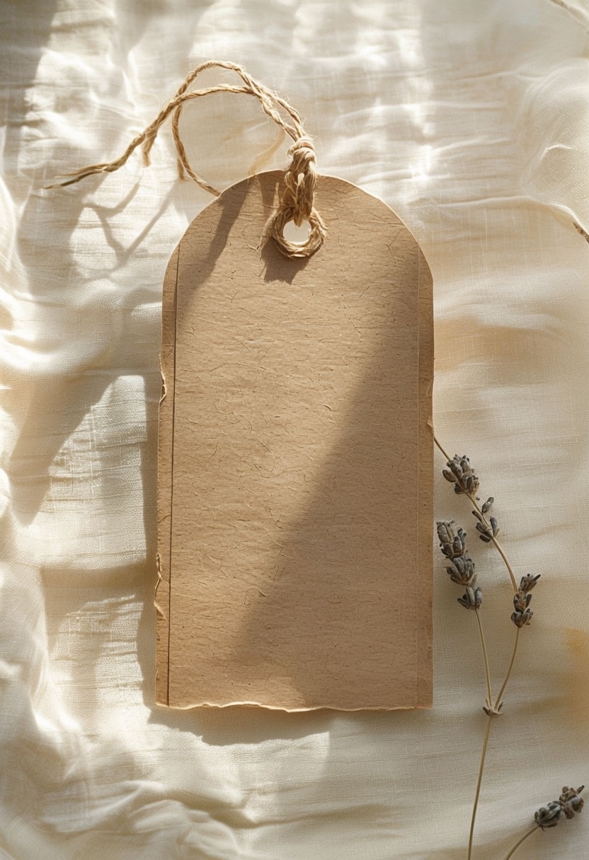 Bohemian Style Handmade Garment Tag Mockup