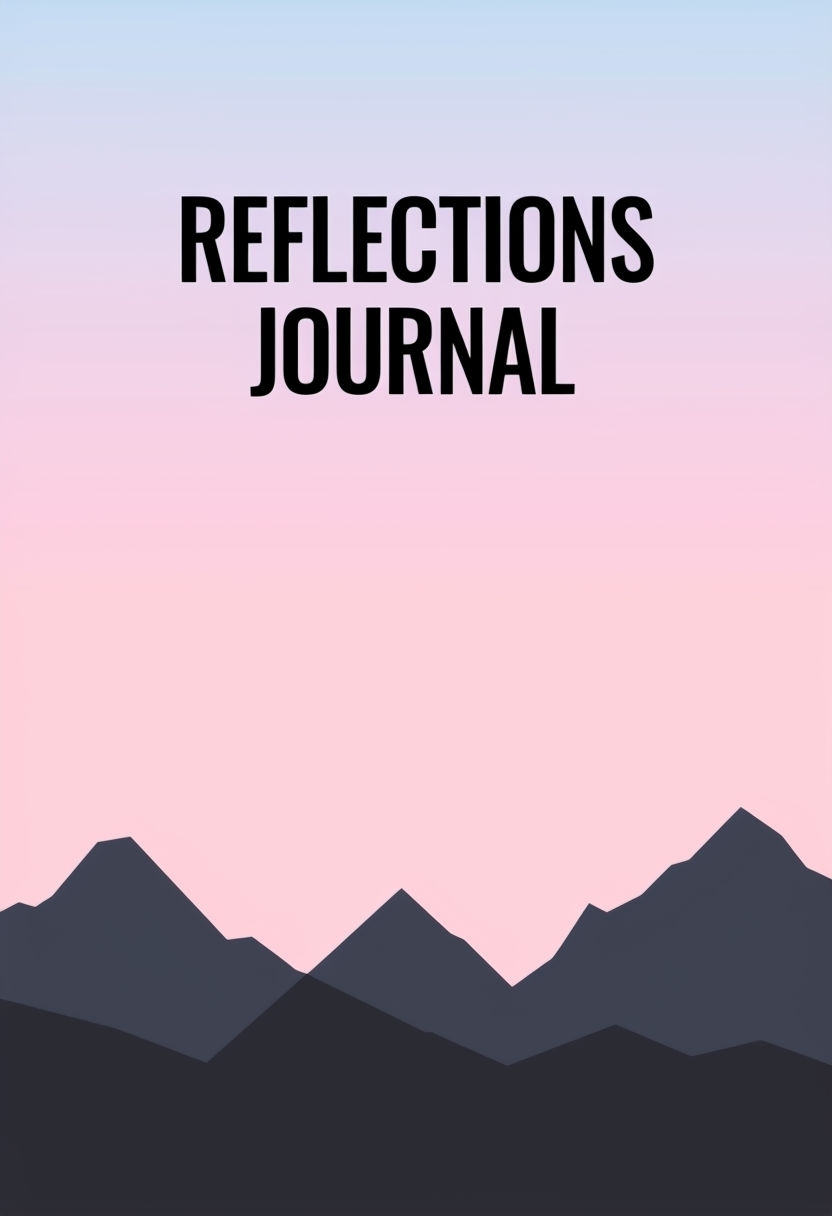Minimalist Mountain Range Under Colorful Sky Journal Cover EBook Cover