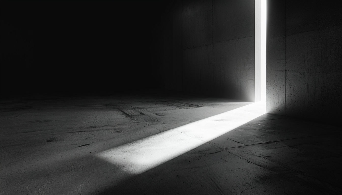 Minimalist Black and White Interior Light Beam Photography Background