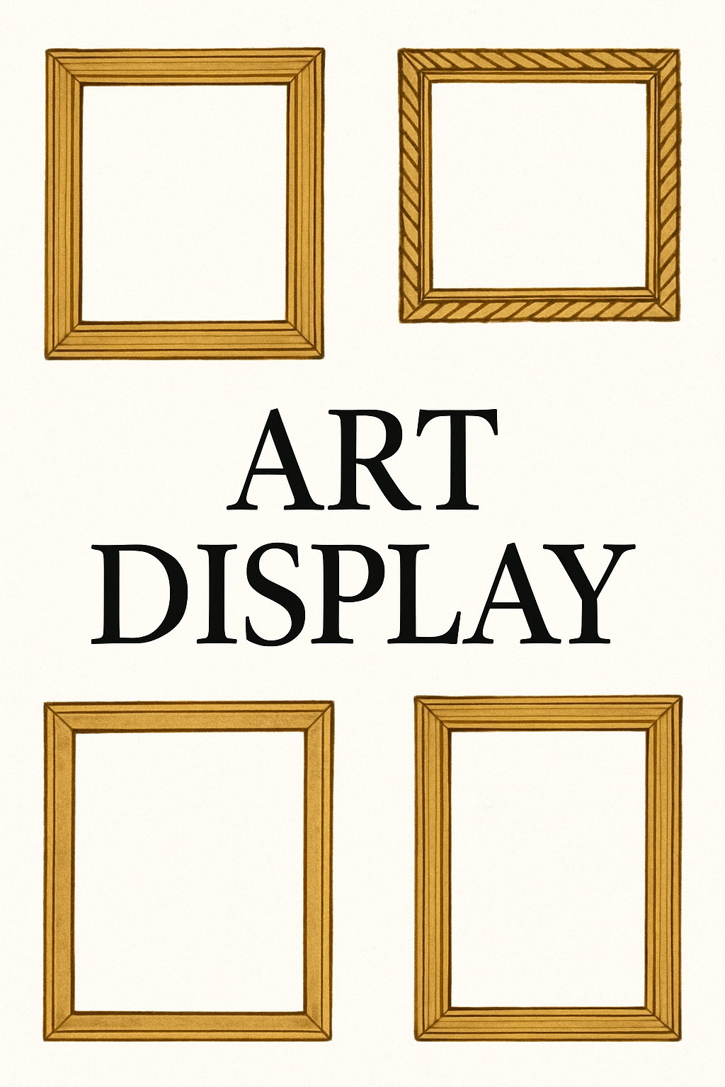 Elegant Golden Art Display Poster with Minimalist Picture Frames Event Sign