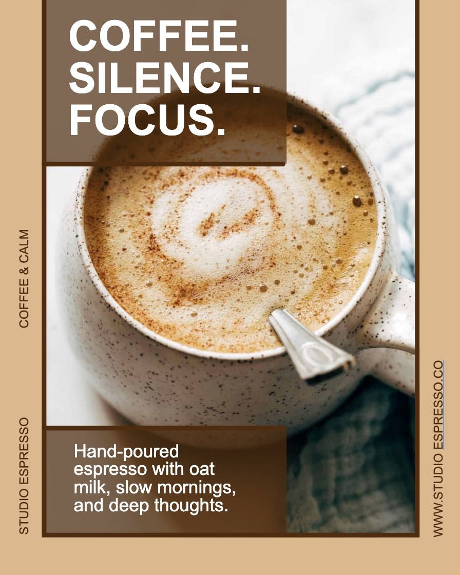 Warm and Inviting Coffee Oat Milk Espresso Flyer Design